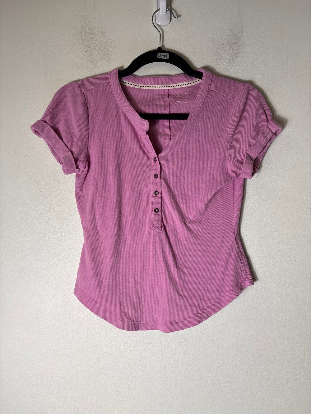 Pilcro Pink Ribbed Top Sz XS